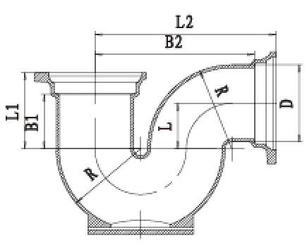 B型帶門(mén)P型存水彎結(jié)構(gòu)圖